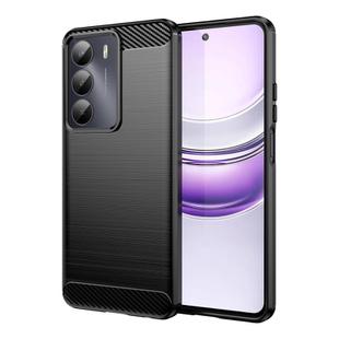 For Realme V70 Carbon Fiber Brushed Texture TPU Phone Case(Black)