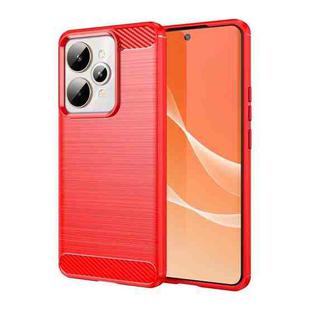 For Realme 15 Pro 5G Carbon Fiber Brushed Texture TPU Phone Case(Red)
