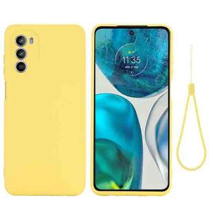 For Motorola Moto G71s 5G Pure Color Liquid Silicone Shockproof Phone Case(Yellow)
