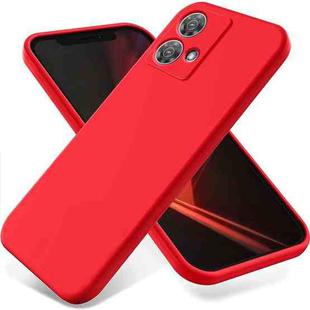 For Motorola Edge 40 Neo Pure Color Liquid Silicone Shockproof Phone Case(Red)