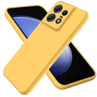 For Motorola Edge 50 Pro Pure Color Liquid Silicone Shockproof Phone Case(Yellow)