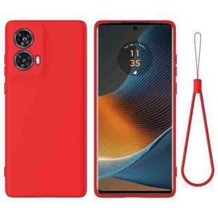 For Motorola Moto G85 Pure Color Liquid Silicone Shockproof Phone Case(Red)