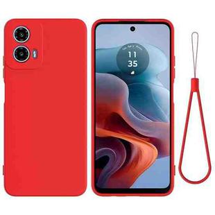 For Motorola Moto G45 Pure Color Liquid Silicone Shockproof Phone Case(Red)