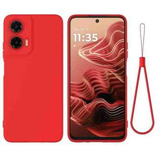 For Motorola Moto G35 Pure Color Liquid Silicone Shockproof Phone Case(Red)