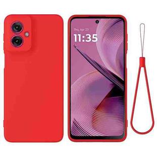 For Motorola Moto G55 Pure Color Liquid Silicone Shockproof Phone Case(Red)