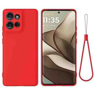 For Motorola Moto G75 Pure Color Liquid Silicone Shockproof Phone Case(Red)