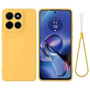 For Motorola Moto G Stylus 5G 2025 Pure Color Liquid Silicone Shockproof Phone Case(Yellow)