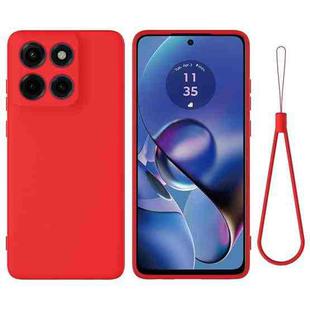 For Motorola Edge 60 Stylus Pure Color Liquid Silicone Shockproof Phone Case(Red)
