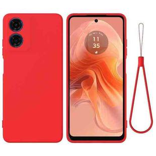 For Motorola Moto G04S 4G / E14 4G Solid Color Liquid Silicone Dropproof Full Coverage Phone Case(Red)