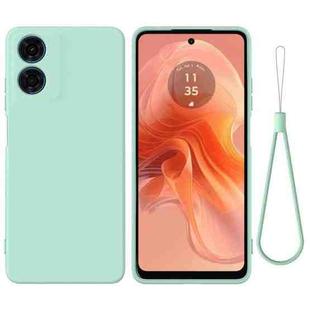 For Motorola Moto G04S 4G / E14 4G Solid Color Liquid Silicone Dropproof Full Coverage Phone Case(Green)