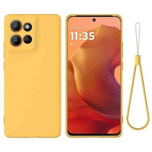 For Motorola Moto G86 5G Solid Color Liquid Silicone Dropproof Full Coverage Phone Case(Yellow)