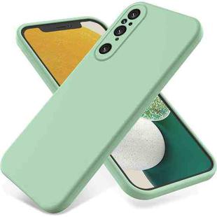 For Sony Xperia 1 V Pure Color Liquid Silicone Shockproof Phone Case(Green)