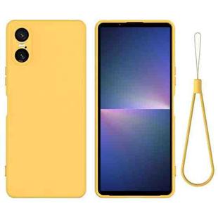 For Sony Xperia 10 VI Pure Color Liquid Silicone Shockproof Phone Case(Yellow)