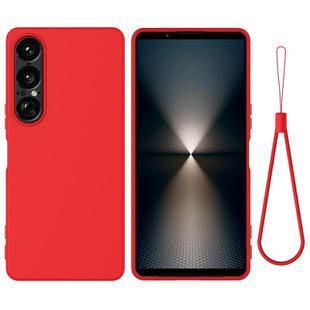 For Sony Xperia 1 VII Pure Color Liquid Silicone Shockproof Phone Case(Red)