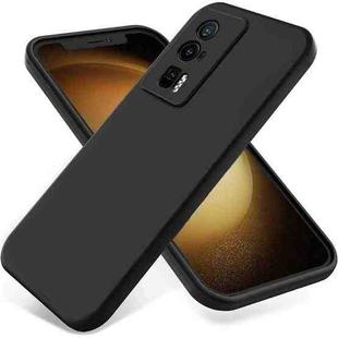 For Xiaomi Poco F5 Pro/Redmi K60/K60 Pro Pure Color Liquid Silicone Shockproof Phone Case(Black)
