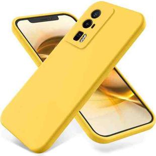 For Xiaomi Poco F5 Pro/Redmi K60/K60 Pro Pure Color Liquid Silicone Shockproof Phone Case(Yellow)