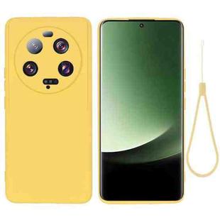 For Xiaomi 13 Ultra 5G Pure Color Liquid Silicone Shockproof Phone Case(Yellow)