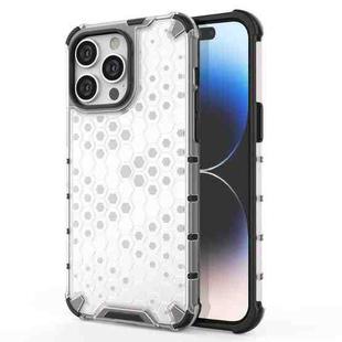 For iPhone 15 Pro Max Honeycomb Phone Case(White)