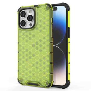For iPhone 15 Pro Max Honeycomb Phone Case(Green)