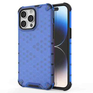 For iPhone 15 Pro Max Honeycomb Phone Case(Blue)