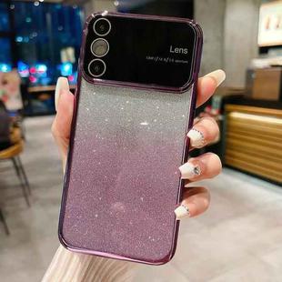 For iPhone XS Max Electroplating TPU Gradient Phone Case(Purple)