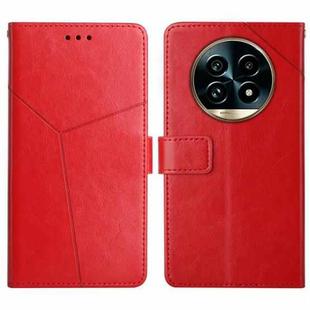 For Realme 13 Pro 5G / 13 Pro+ 5G HT01 Y-shaped Pattern Flip Leather Phone Case(Red)