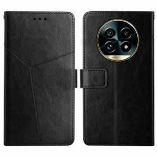 For Realme 13 Pro 5G / 13 Pro+ 5G HT01 Y-shaped Pattern Flip Leather Phone Case(Black)