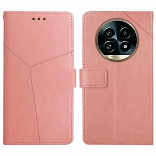 For Realme 13 Pro 5G / 13 Pro+ 5G HT01 Y-shaped Pattern Flip Leather Phone Case(Pink)