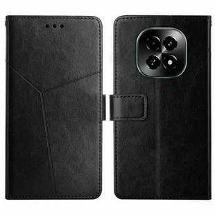 For Realme C63 5G HT01 Y-shaped Pattern Flip Leather Phone Case(Black)