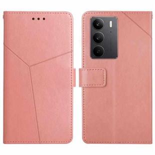 For Realme C75 4G HT01 Y-shaped Pattern Flip Leather Phone Case(Pink)