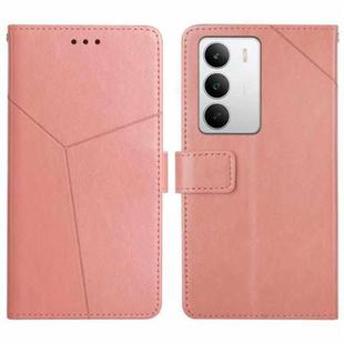 For Realme C75 5G HT01 Y-shaped Pattern Flip Leather Phone Case(Pink)