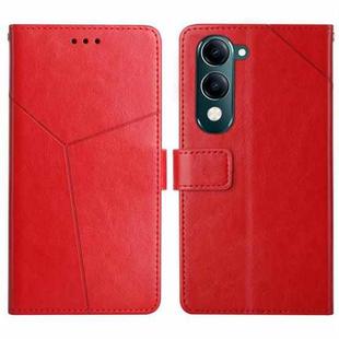 For vivo Y04 4G / Y29s 5G HT01 Y-shaped Pattern Flip Leather Phone Case(Red)