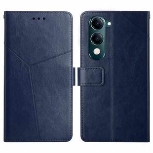 For vivo Y04 4G / Y29s 5G HT01 Y-shaped Pattern Flip Leather Phone Case(Blue)
