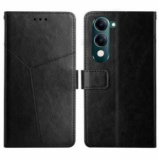 For vivo Y04 4G / Y29s 5G HT01 Y-shaped Pattern Flip Leather Phone Case(Black)