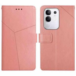 For vivo Y29 4G Global HT01 Y-shaped Pattern Flip Leather Phone Case(Pink)