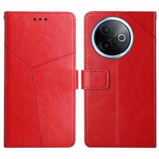 For vivo Y39 5G Global HT01 Y-shaped Pattern Flip Leather Phone Case(Red)