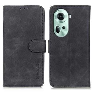 For OPPO Reno11 5G Global KHAZNEH Retro Texture Flip Leather Phone Case(Black)