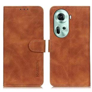 For OPPO Reno11 5G Global KHAZNEH Retro Texture Flip Leather Phone Case(Brown)