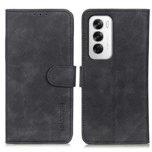 For OPPO Reno12 5G Global KHAZNEH Retro Texture Flip Leather Phone Case(Black)