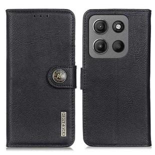 For Motorola Moto G15 4G / G05 KHAZNEH Cowhide Texture Flip Leather Phone Case(Black)