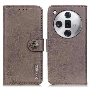 For OPPO Find X7 KHAZNEH Cowhide Texture Flip Leather Phone Case(Khaki)