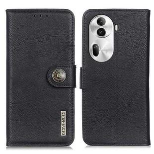 For OPPO Reno11 Pro 5G Global KHAZNEH Cowhide Texture Flip Leather Phone Case(Black)