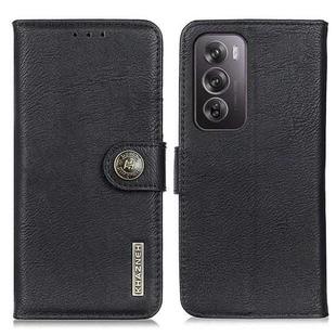 For OPPO Reno12 Pro 5G Global KHAZNEH Cowhide Texture Flip Leather Phone Case(Black)