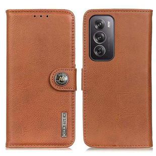 For OPPO Reno12 Pro 5G Global KHAZNEH Cowhide Texture Flip Leather Phone Case(Brown)