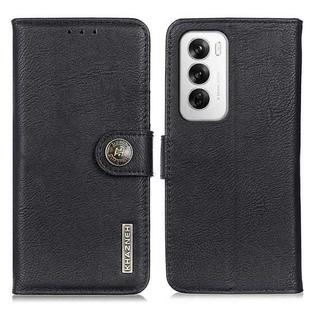 For OPPO Reno12 5G Global KHAZNEH Cowhide Texture Flip Leather Phone Case(Black)