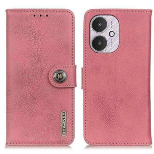 For Xiaomi Redmi 13C KHAZNEH Cowhide Texture Flip Leather Phone Case(Pink)