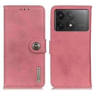 For Xiaomi Redmi K70 5G / K70 Pro 5G KHAZNEH Cowhide Texture Flip Leather Phone Case(Pink)