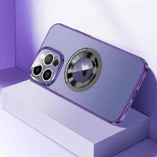 For iPhone 14 Pro Max CD Texture MagSafe Magnetic Phone Case(Dark Purple)