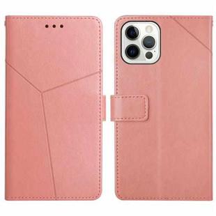 For iPhone 15 Pro HT01 Y-shaped Pattern Flip Leather Phone Case(Pink)