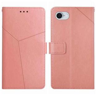 For iPhone SE 2024 HT01 Y-shaped Pattern Flip Leather Phone Case(Pink)